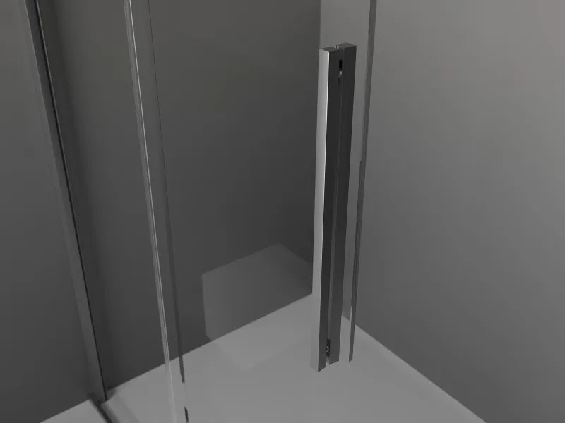 Mexen Velar, sprchová zástena s posuvnými dverami Walk-in 100 x 200 cm, 8mm šedé sklo, grafitová, 871-100-000-43-95