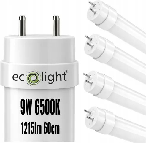 4x LED žiarivka T8 60cm 9W 1215lm studená biela 6500k