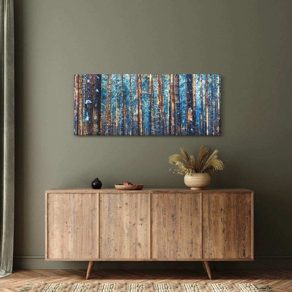 Obraz - Zimný les (120x50 cm)