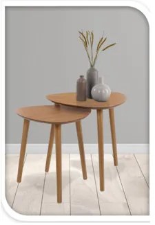 Súprava konferenčných stolíkov, borovice, 2 ks