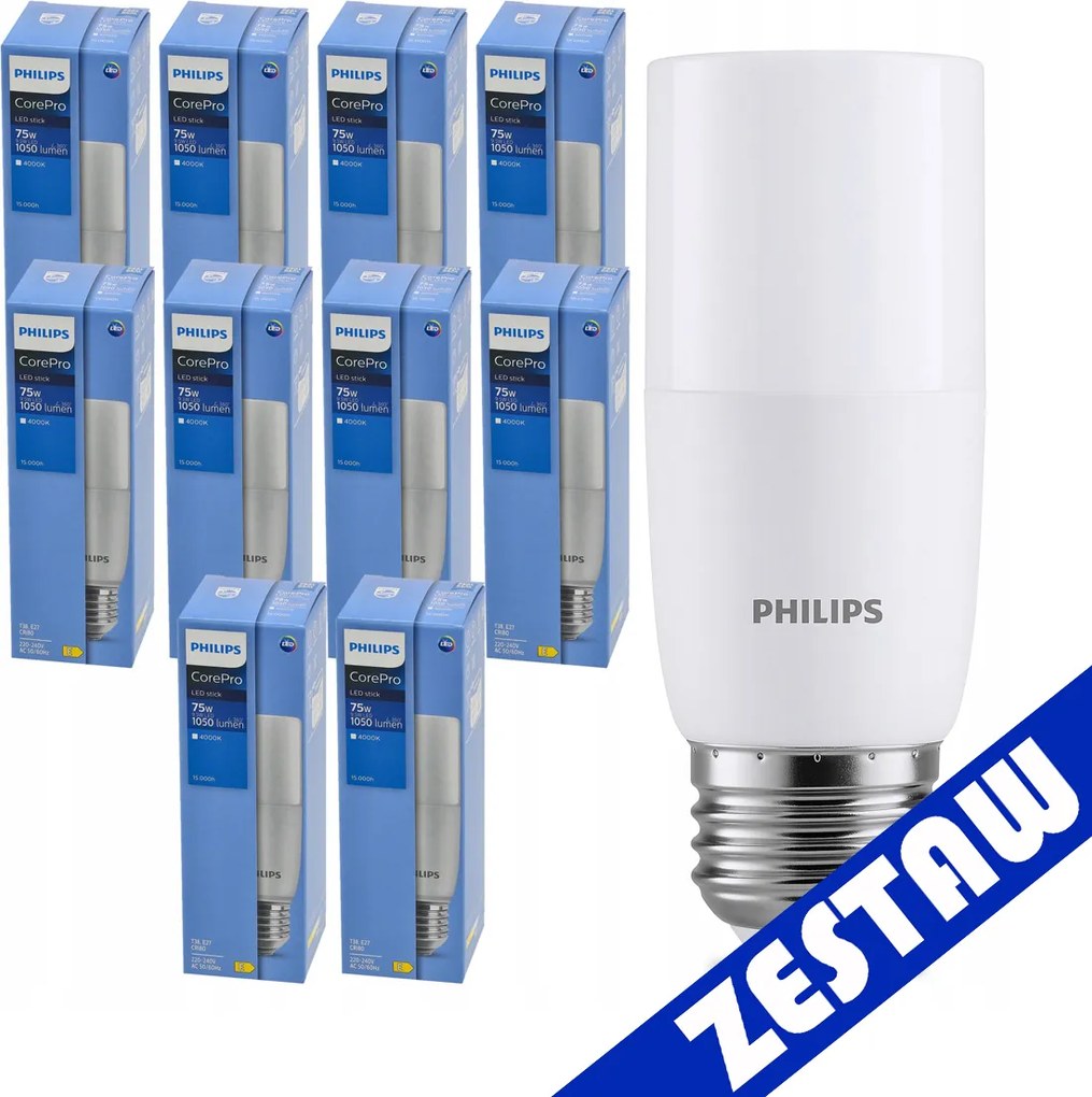 SADA 10 LED žiaroviek E27 T38 9,5W 1050lm CorePro 4000K