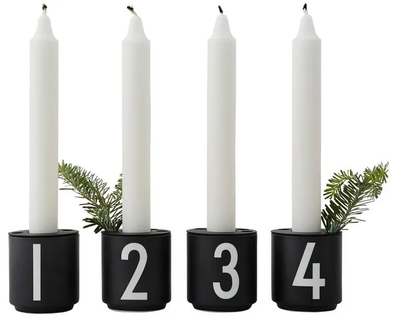 Porcelánové svietniky v súprave 4 ks Mini - Design Letters