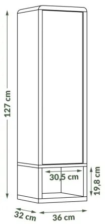 Skriňa s otvorenou policou FRED biela/šedá