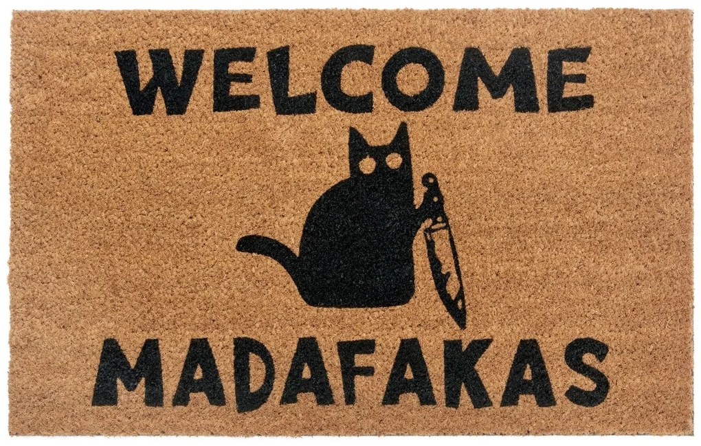 Rohožka Welcome madafakas 105668 – na von aj na doma, 45x75, hnedá, chodba / predsieň, Hanse Home
