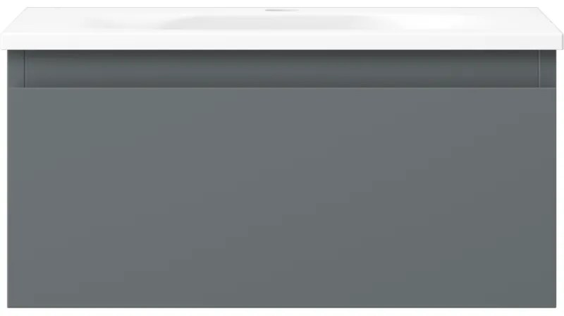 Mexen Orio, kúpeľňová skrinka 50 cm s umývadlom Vela, 1 zásuvka, grafitová matná/biela matná, 91A10-05023-1-BF66-W23M01