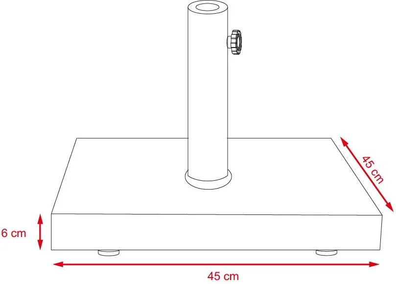Stojan na slnečník štvorcový ELITE (čierny)
