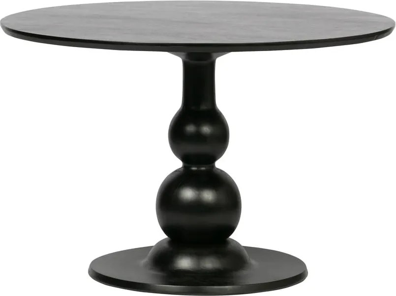 Čierny okrúhly jedálenský stôl z mangového dreva BePureHome Blanco, ⌀ 120 cm