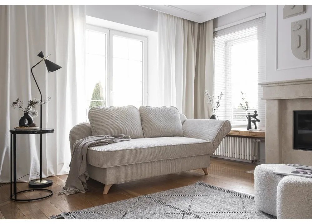 Béžová menčestrová leňoška (pravý roh) Chic Charlotte – Miuform