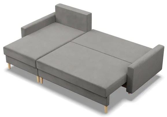 Rohová rozkladacia sedačka BLANK Elegant svetlosivá