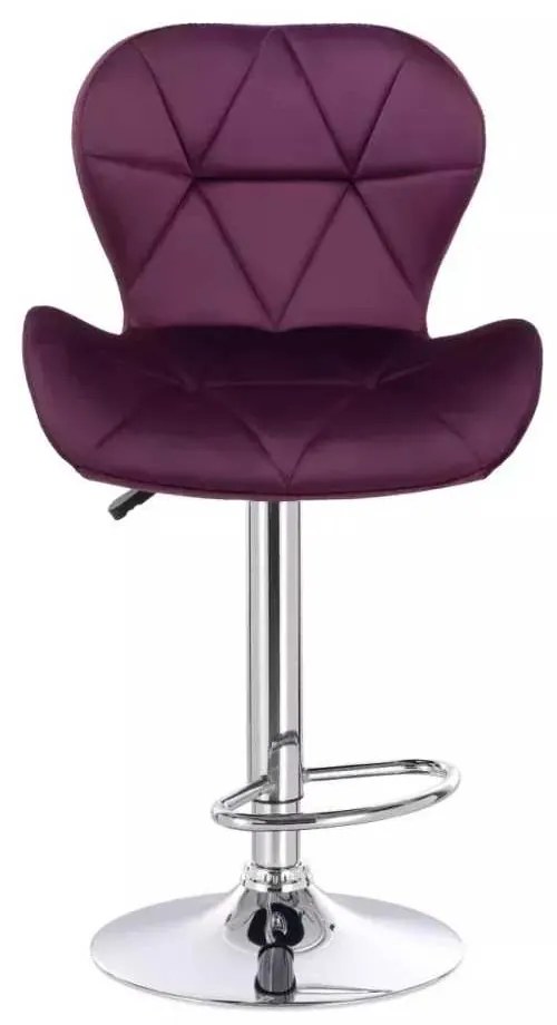 LuxuryForm DESIGN Barová stolička LIVIO VELUR na striebornom tanieri - fuchsia