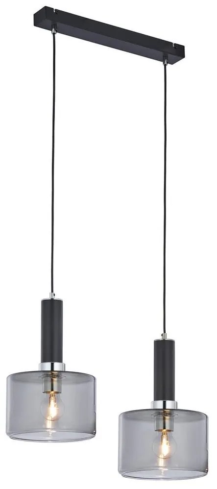 Jupiter 1859 - VA2 - Luster na lanku VANES 2xE27/60W/230V strieborná/čierna