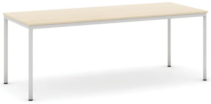 Jedálenský stôl, 200x80 cm, sivá podnož, breza