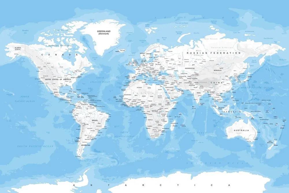 Obraz štýlová mapa sveta - 120x80