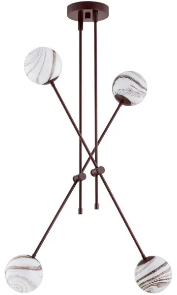 Argon 1842 - Luster na tyči ABSOS 4xE14/7W/230V alabaster hnedá