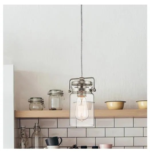 Elstead KL-BRINLEY-MP-NI - Luster na lanku BRINLEY 1xE27/60W/230V matný chróm