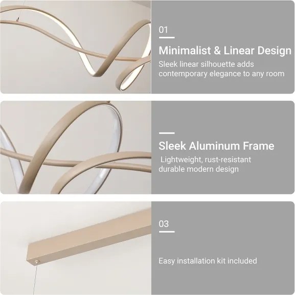 BRILAGI - stmievateľný LED závesný luster na lanku SIGNATURE LED/55W/230V 120x23 cm béžový + diaľkový ovládač