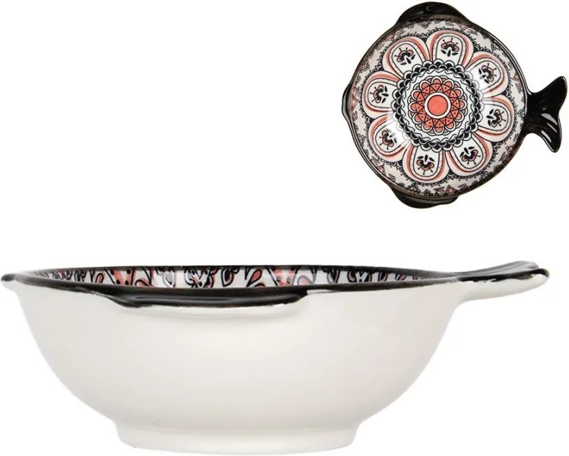 Keramická miska rybka s čiernym vzorom Mibbo - 15*14*5 cm / 200 ml