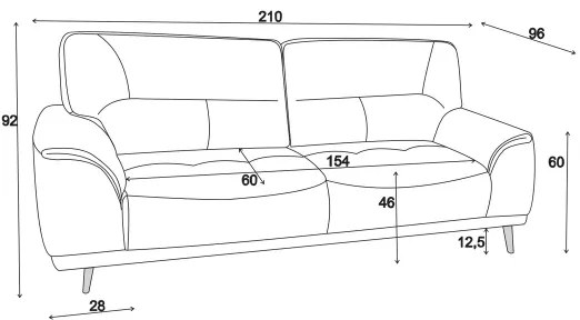 Trojmiestna pohovka LIVORNO béžová