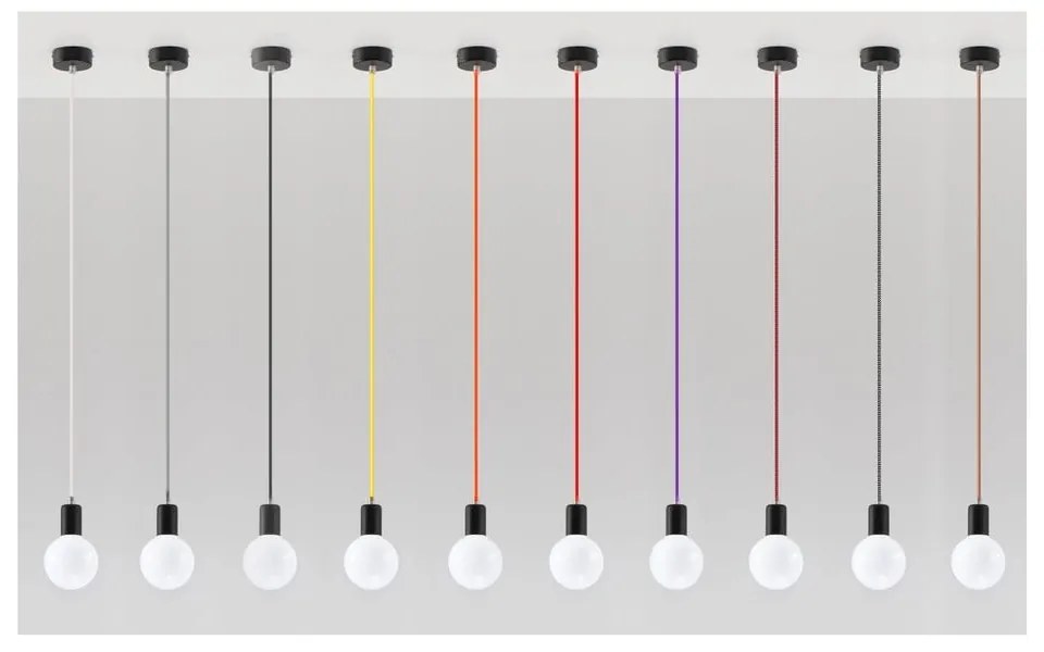 Čierne stropné svietidlo Sollux Bombilla