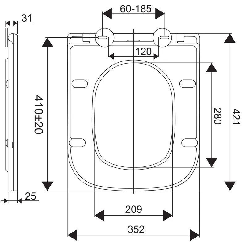 Mereo Mereo, WC závesné kapotované, Smart Flush RIMLESS, 490x340x350, keramické, vr. sedátka CSS118S, MER-VSD83T1
