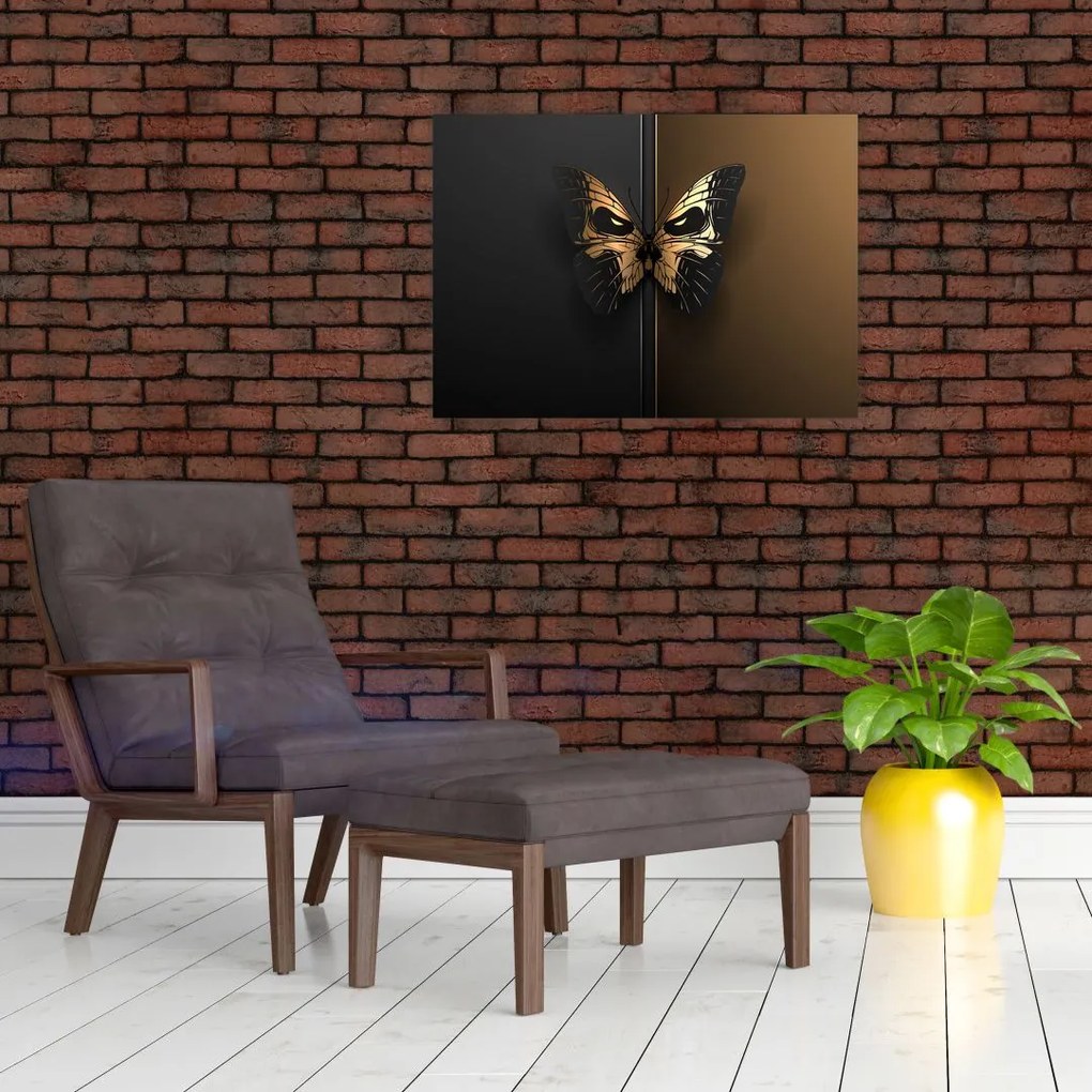 Sklenený obraz - Motýľ smrti (70x50 cm)