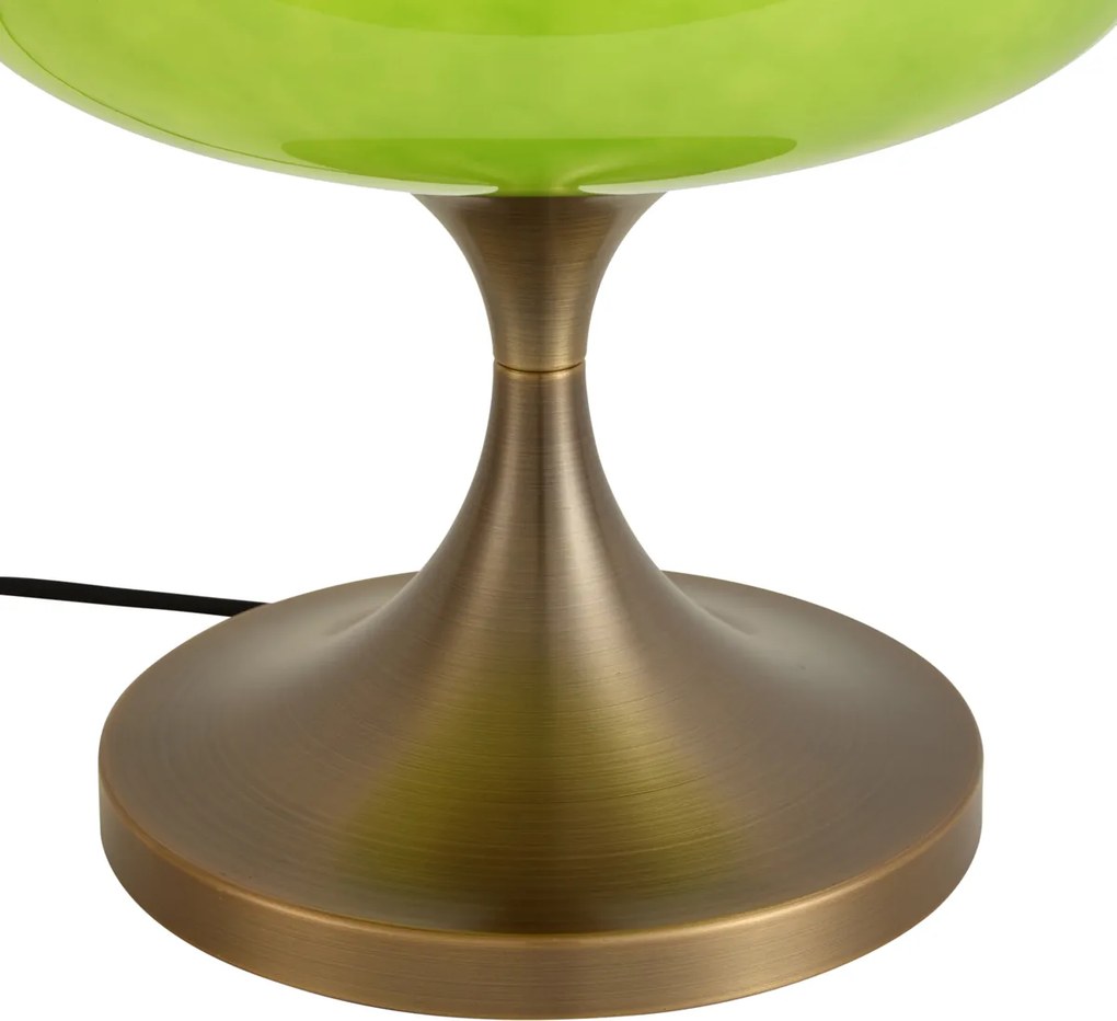 Retro stolná lampa tmavobronzová so zeleným skleneným tienidlom 31 cm - Glaze