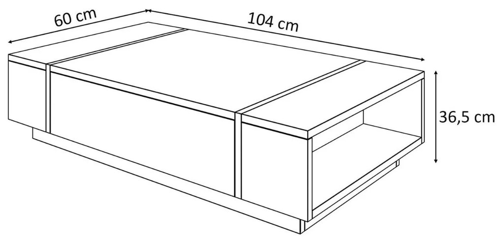 KONFERENČNÝ STOLÍK SANTINO DUB FLAGSTAFF / ČIERNY