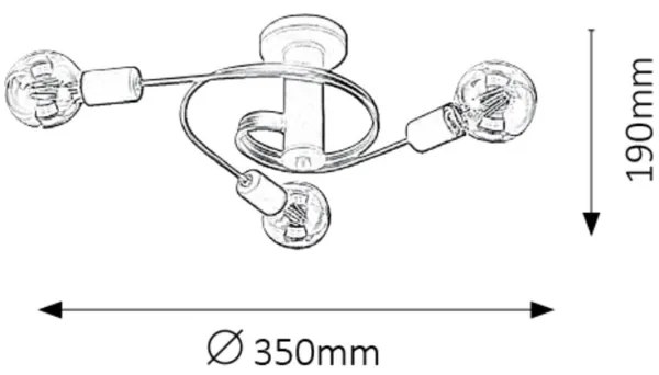 Rabalux 2096 - Prisadený luster CARLY 5xE27/15W/230V čierna