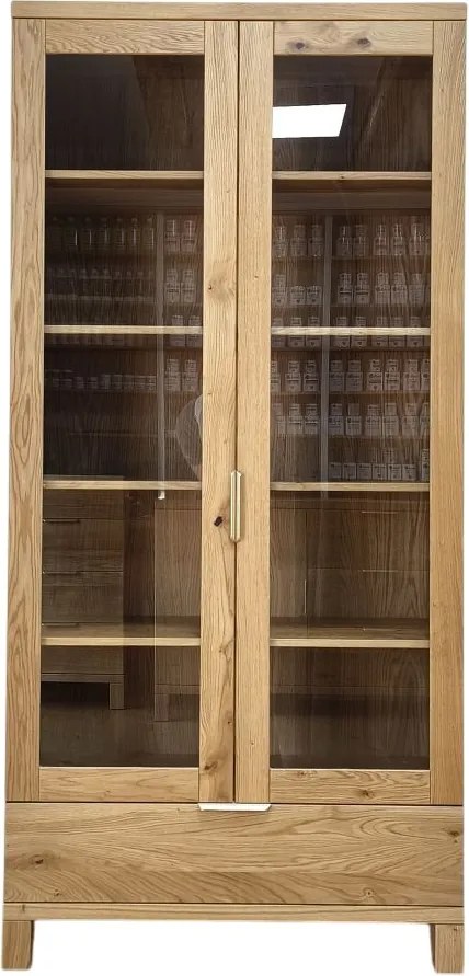 Vitrína s dvomi dvierkami a zásuvkou, 95x43x200 cm