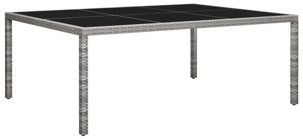 Vonkajší jedálenský stôl sivý 200x150x74 cm polyratan