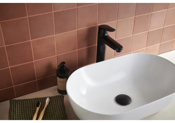 KFA Armatura 5552-712-81 - Umývadlová batéria + výpust OTAVA 30,2 cm matná čierna