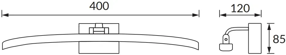 STRÜHM Kúpeľňové svietidlo nad zrkadlo MAMBA LED 8W BLACK Neutral White 3883