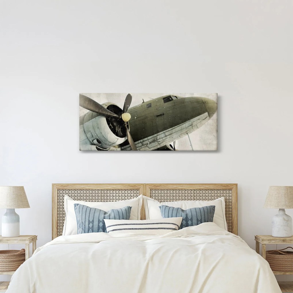 Obraz - Staré vrtuľové lietadlo (120x50 cm)