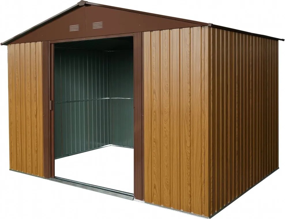 Záhradný domček BestBerg ZDB-7D / 7,2 m² / 301 x 238 x 214 cm / dekor červené drevo / hnedá