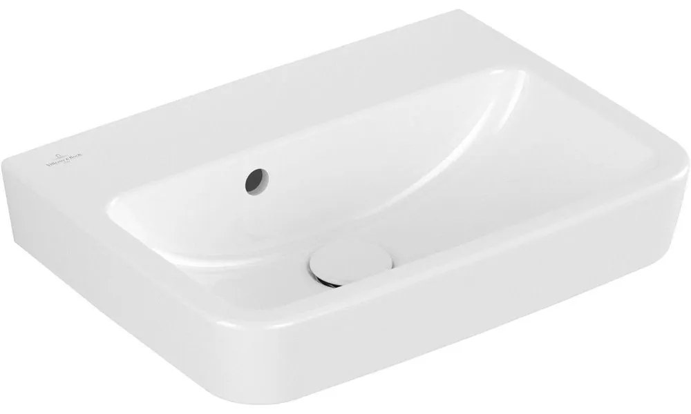 VILLEROY &amp; BOCH O.novo závesné umývadielko bez otvoru, s prepadom, 500 x 370 mm, biela alpská, s povrchom CeramicPlus, 434452R1