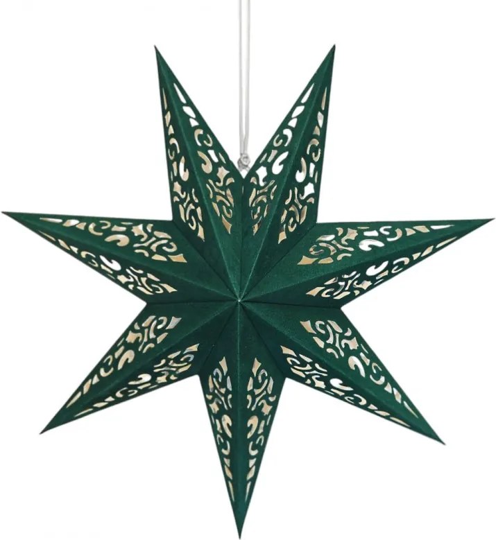 Vianočná papierová hviezda sedemcípa STARLET DELUXE 45 cm, zelená