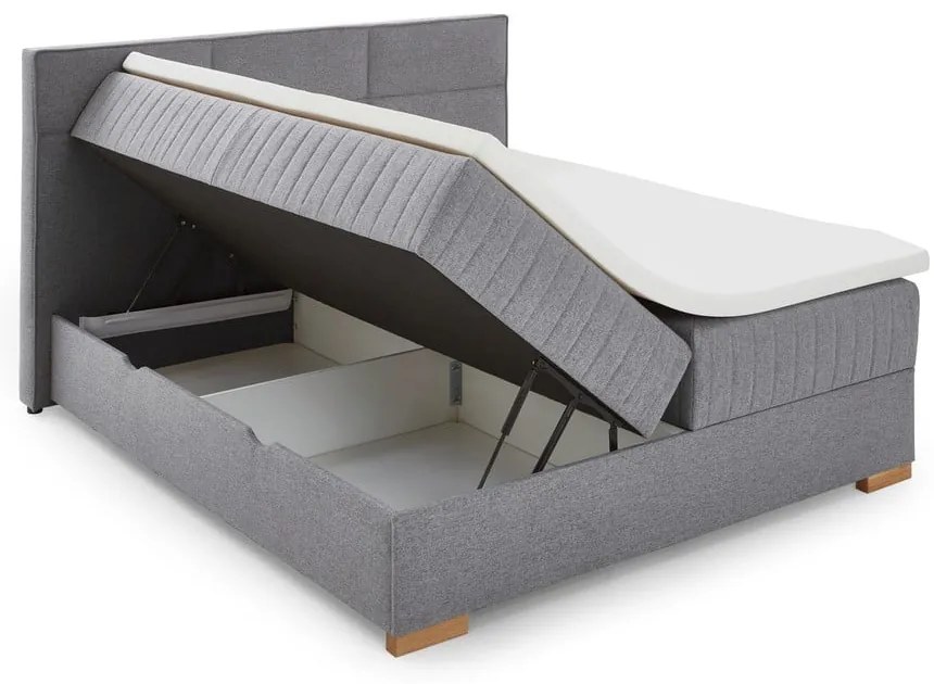 Sivá boxspring posteľ s úložným priestorom 160x200 cm Tambo – Meise Möbel