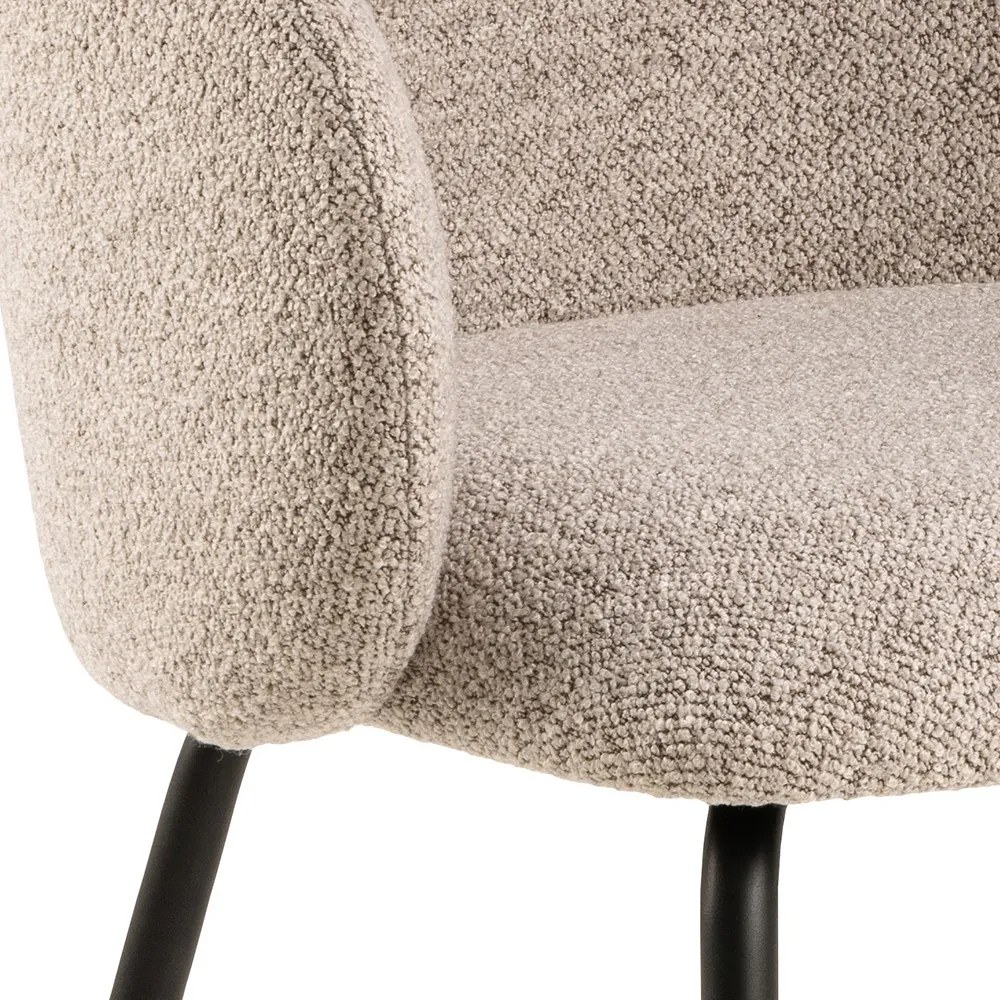 CLARA Béžová Latte (látka Monza 60)/čierne nohy – MODERNÁ ČALÚNENÁ  KRESLOVÁ STOLIČKA DO OBÝVAČKY/JEDÁLNE/KANCELÁRIE LOFT