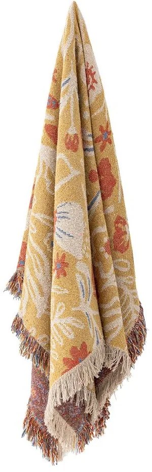 Žltá deka z recyklovanej bavlny 130x160 cm Reims – Bloomingville