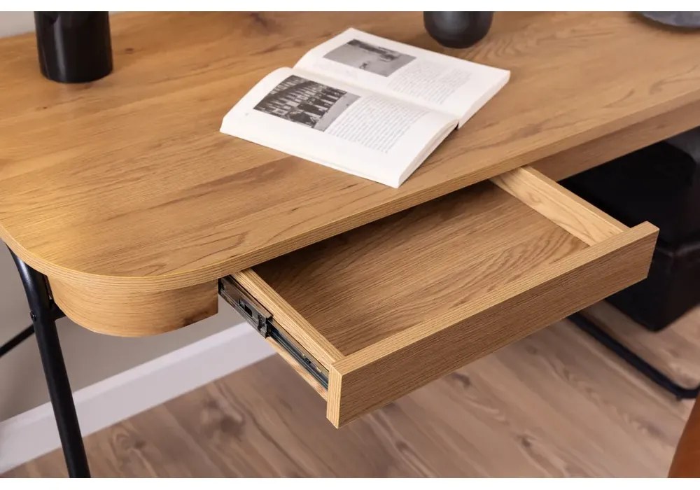 Písací stôl Blueton 120 cm dub divoký/čierny