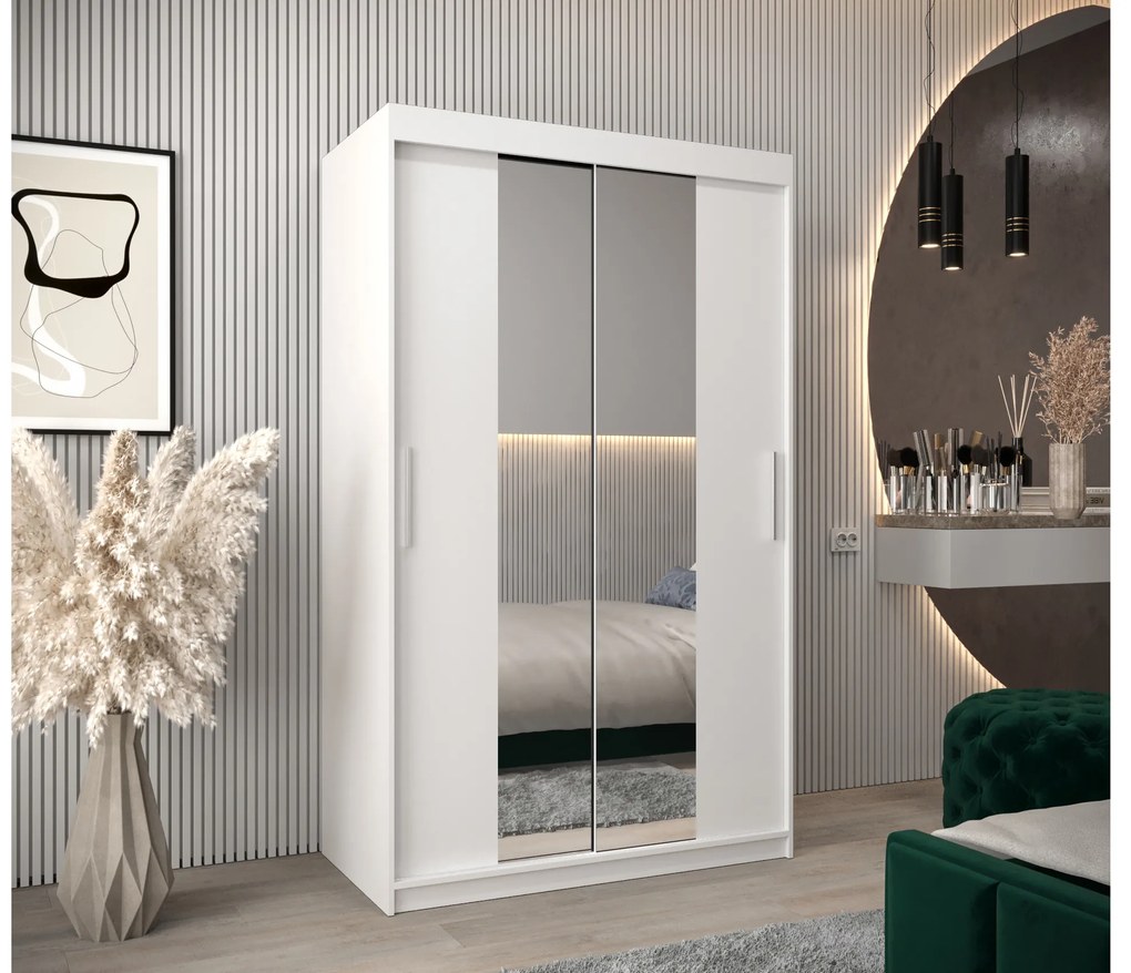 Šatníková skriňa 120 cm Toki 1 (Biela matná + Dub artisan). Akcia -69%. Vlastná spoľahlivá doprava až k Vám domov. 1064889