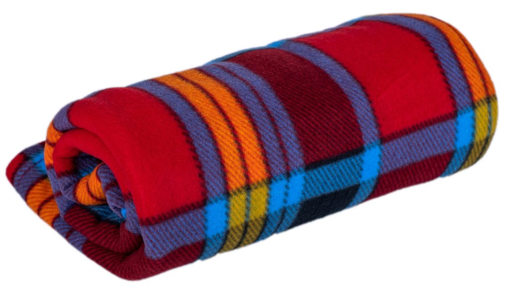 Deka Fleece karo červeno modrá 150x200cm TiaHome