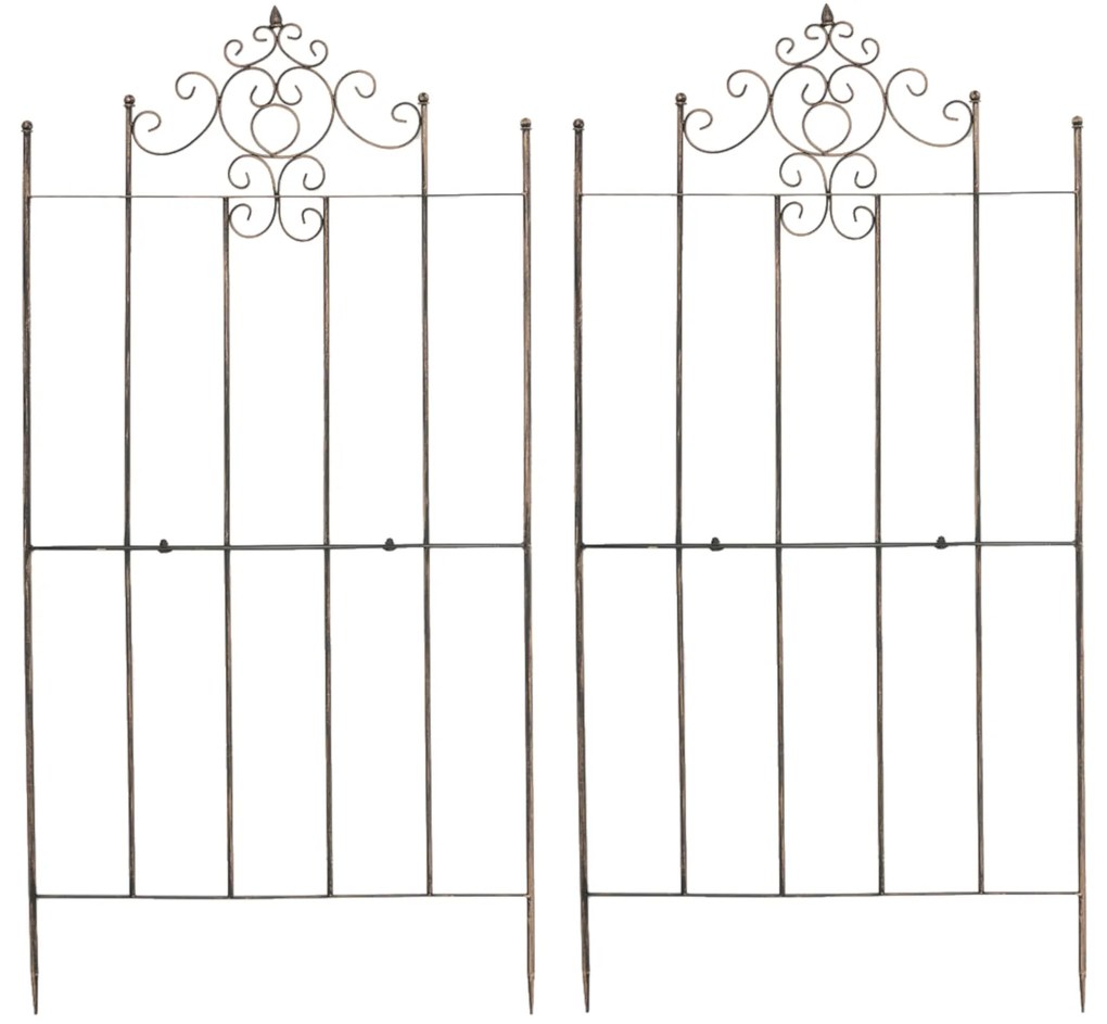 2x Mriežka na popínavé rastliny Paula - 180 x 85,5 cm - Bronzová