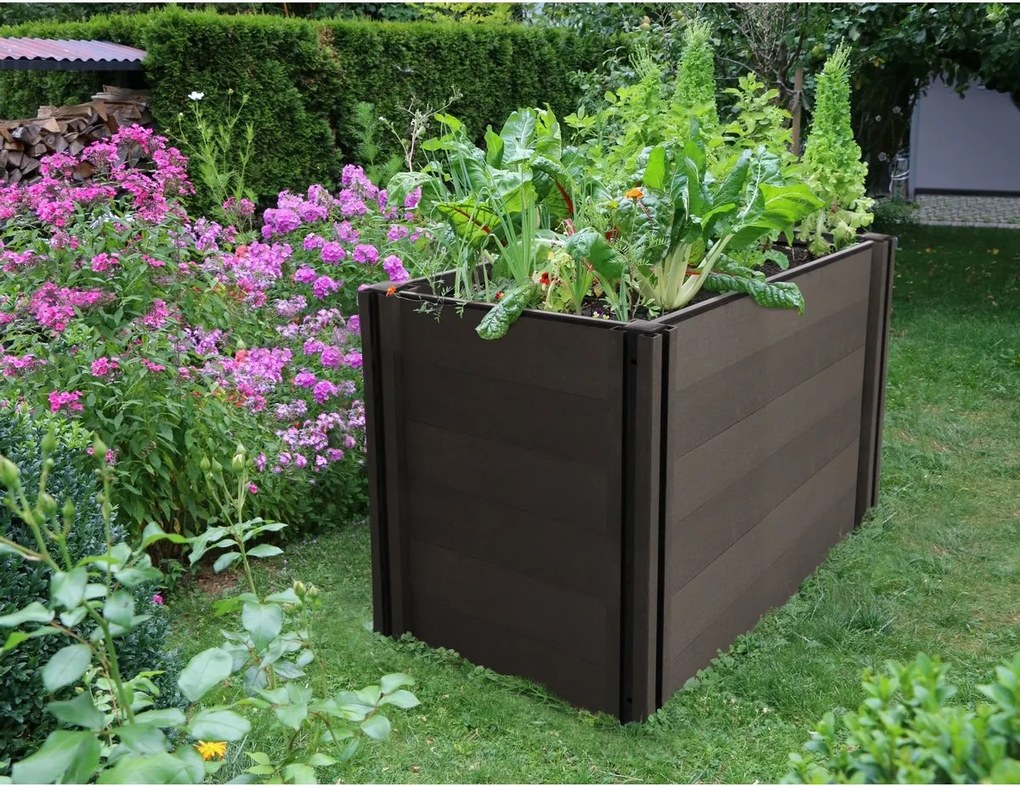 Vyvýšený záhon G21 Crop 183 x 68 x 80, WPC, eben, 80 cm