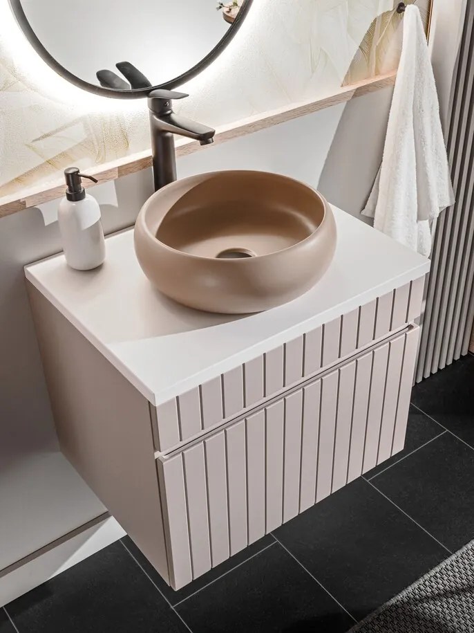 Závěsná skříňka pod umyvadlo Iconic 60 cm kašmír
