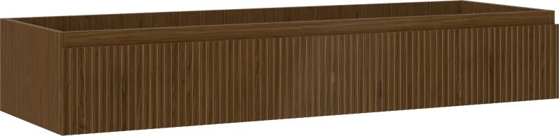 Mexen Rivel, kúpeľňová skrinka pod umývadlo 140 cm, 1 zásuvka, drážkovaná, orech, 91A20-14023-1-BF86