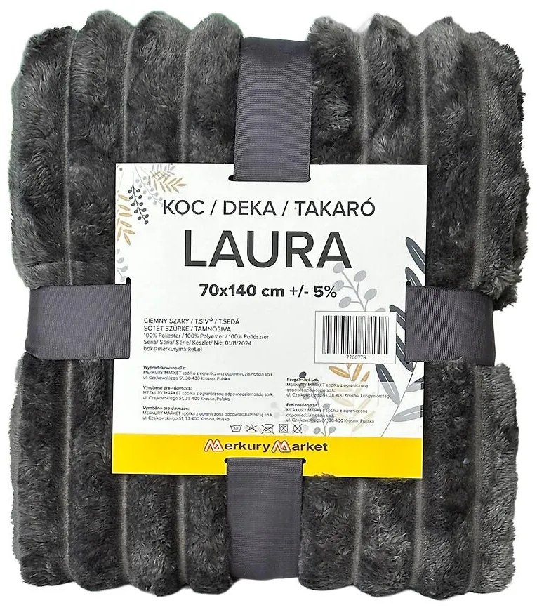 Deka Laura 70x140 cm 11 tmavosivá