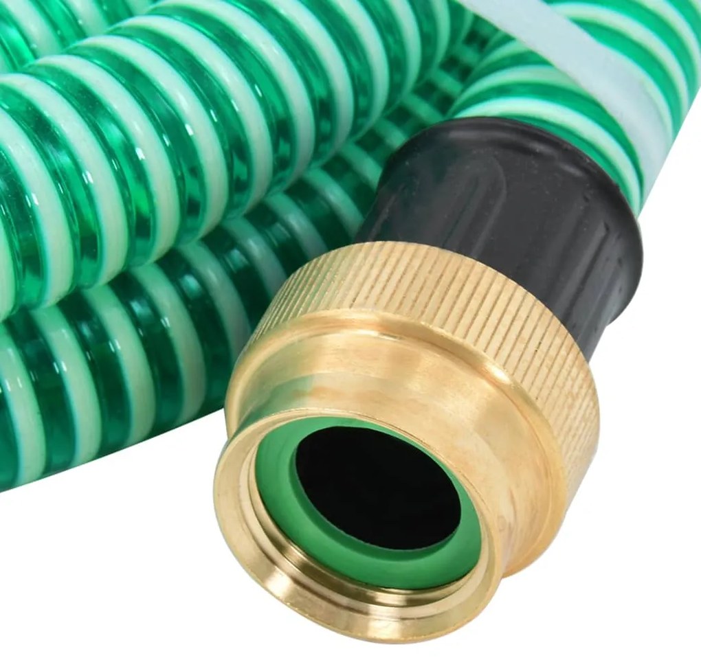 Odsávacia hadica s mosadznými spojkami, zelená 1,1" 10 m, PVC