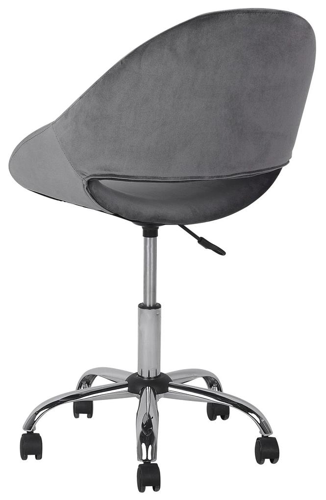 Zamatová kancelárska stolička sivá SELMA Beliani