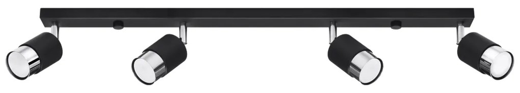 Bodové svietidlo Nero, 4x čierne kovové tienidlo, (možnosť polohovania), ch